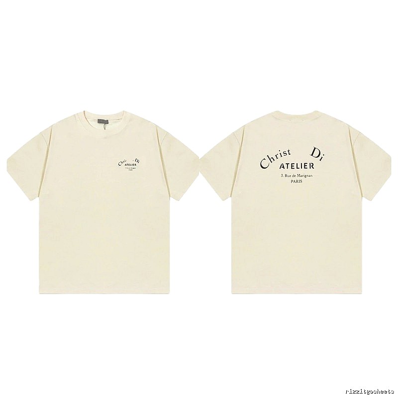 Dior Atelier Minimalist Style Beige Short-sleeve T-shirt
