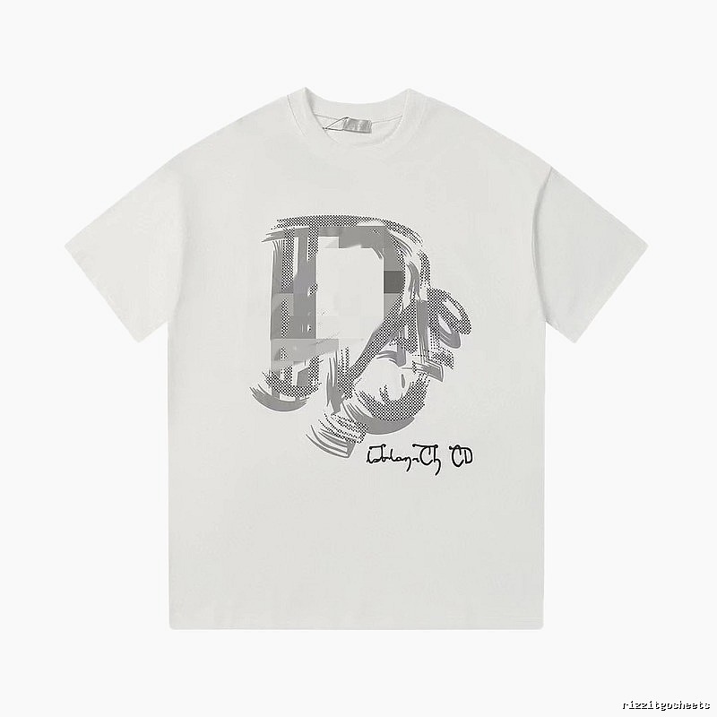 Dior Graffiti Collection Trendy & Cool Style White Short-sleeve T-shirt