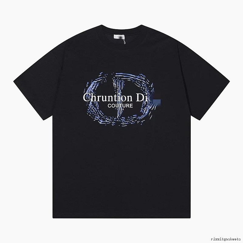 Dior Haute Couture Graffiti-style Black Short-sleeve T-shirt