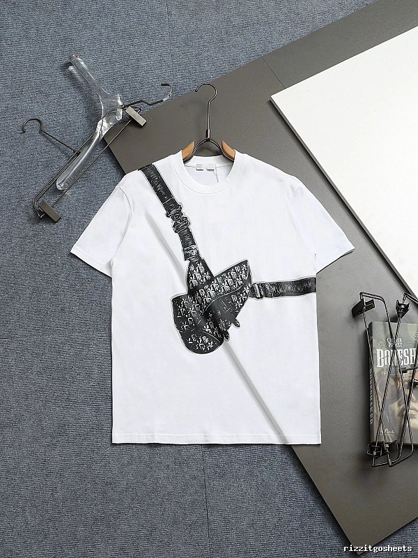 Dior Monogram Collection Light Luxury Style White T-Shirt