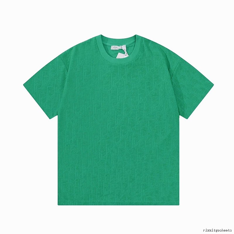 Dior Oblique Collection Casual Green Short-sleeve T-shirt