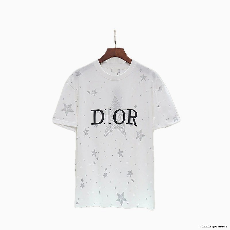 Dior Star Print Cool & Trendy Style White T-Shirt
