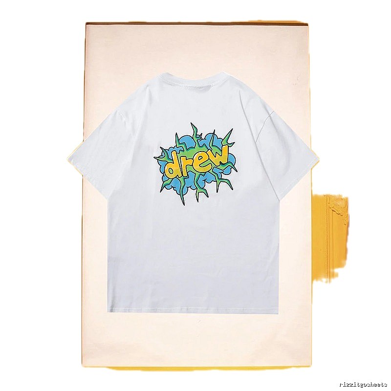 DREW Explosion Print Street Style White T-Shirt