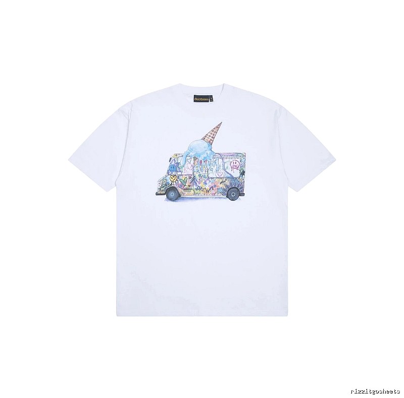 DREW Graffiti Style Ice Cream Truck White Short Sleeve T-shirt