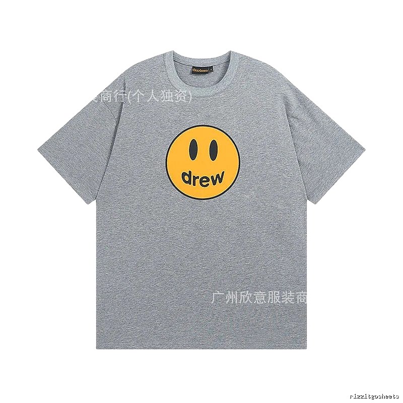 DREW Smiley Series Street Style Gray T-shirt