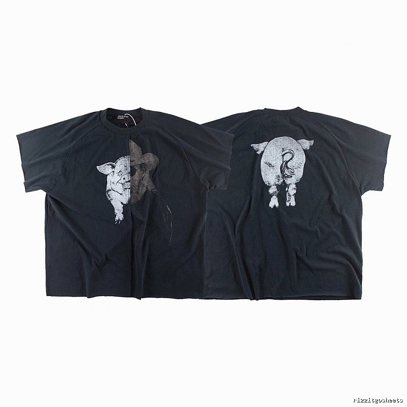 ERD GRJKD Pig Head Print High Street Black T-Shirt