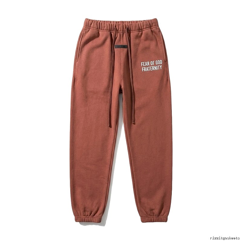 ESSENTIALS Casual Style Brown-Red Sweatpants