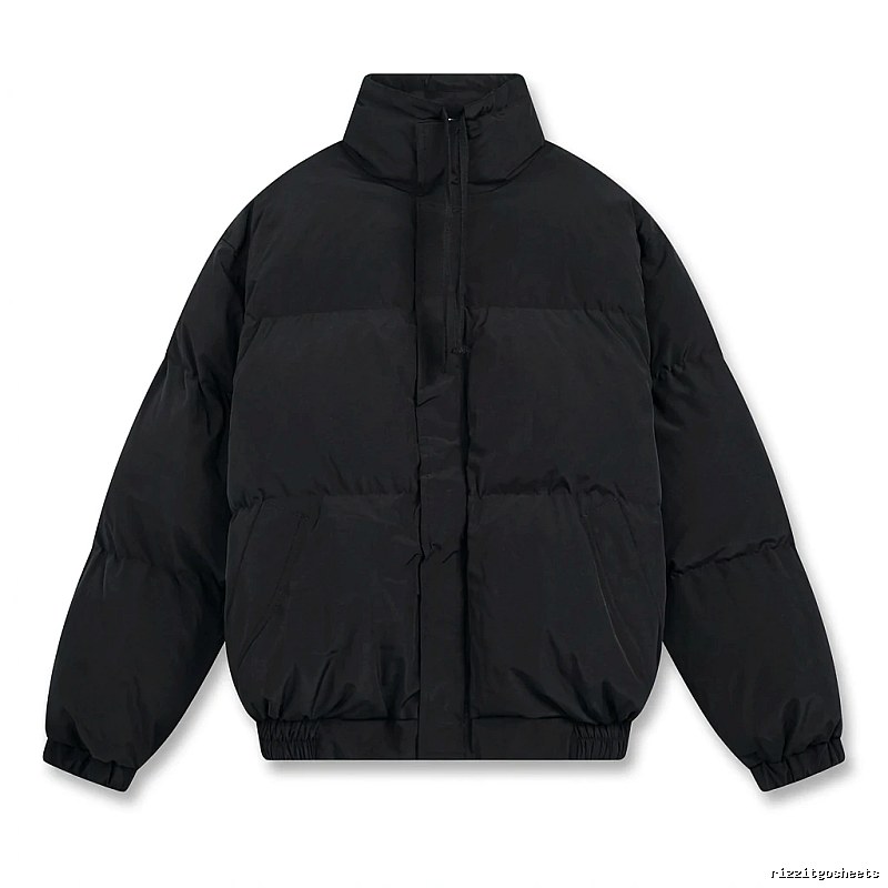 ESSENTIALS minimalist style black cotton-padded jacket