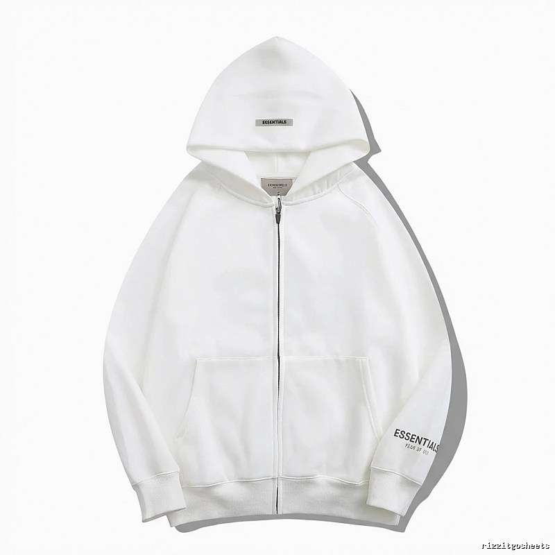 ESSENTIALS minimalist style white hoodie