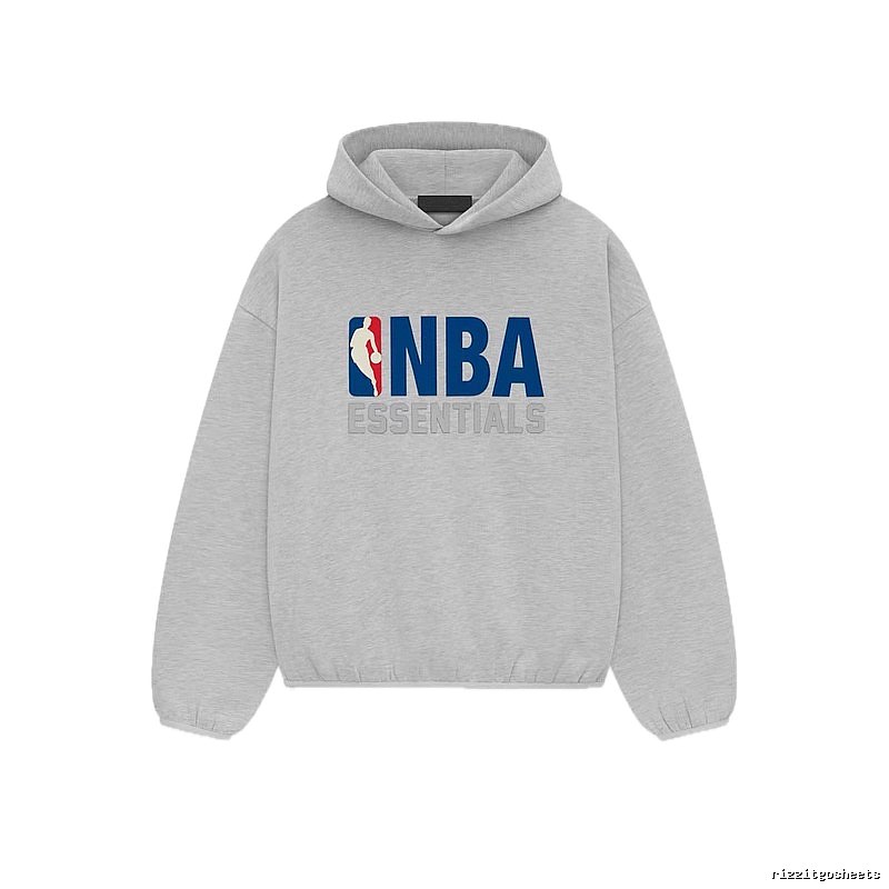 ESSENTIALS NBA-style light gray hoodie
