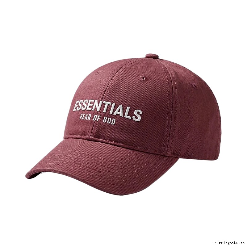 ESSENTIALS Simple Style Burgundy Hat
