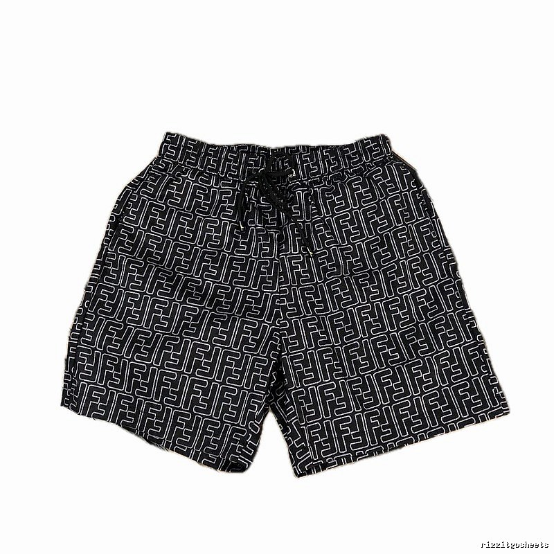 Fendi Double F Collection Vintage Monogram Style Black Shorts
