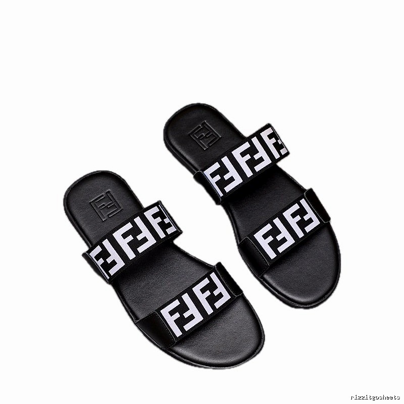 Fendi FF Collection Trendy & Cool Black and White Slides