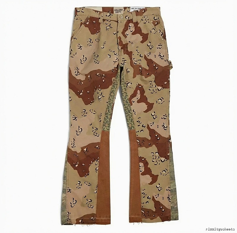 Gallery Dept Camouflage Patchwork Style Long Pants
