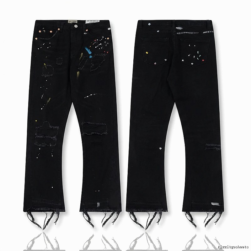 Gallery Dept Ripped Trendy Black Jeans
