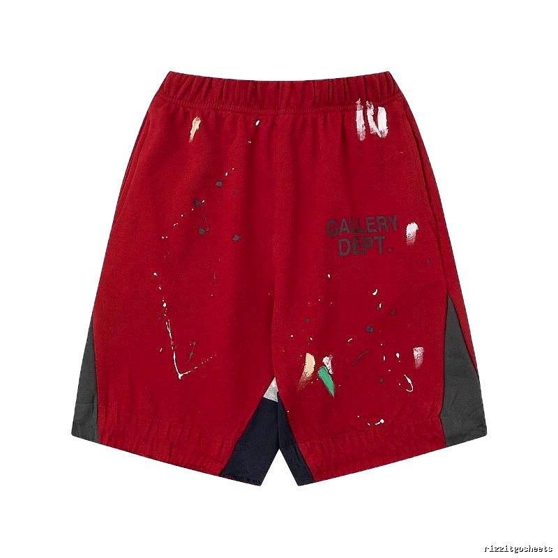 Gallery Dept splashed-ink style red shorts