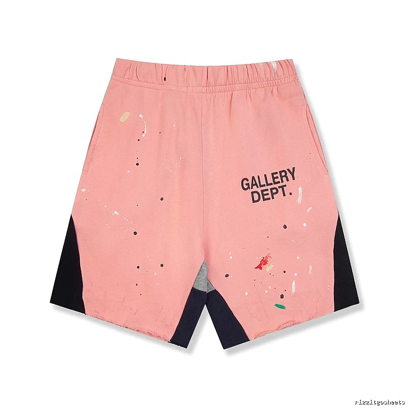Gallery Dept splatter-paint style pink shorts
