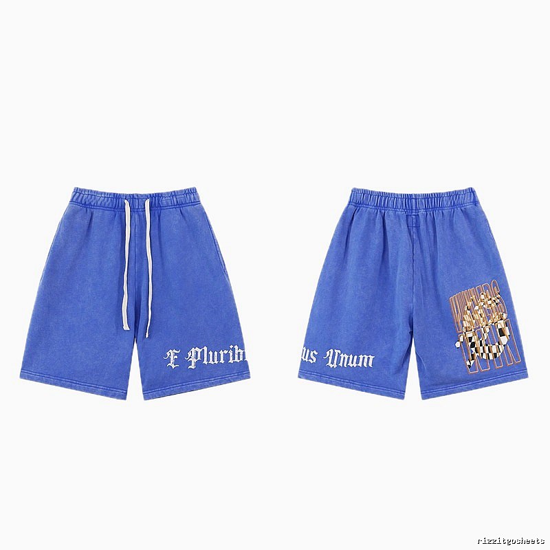 Godspeed Gothic Print Street Style Blue Shorts