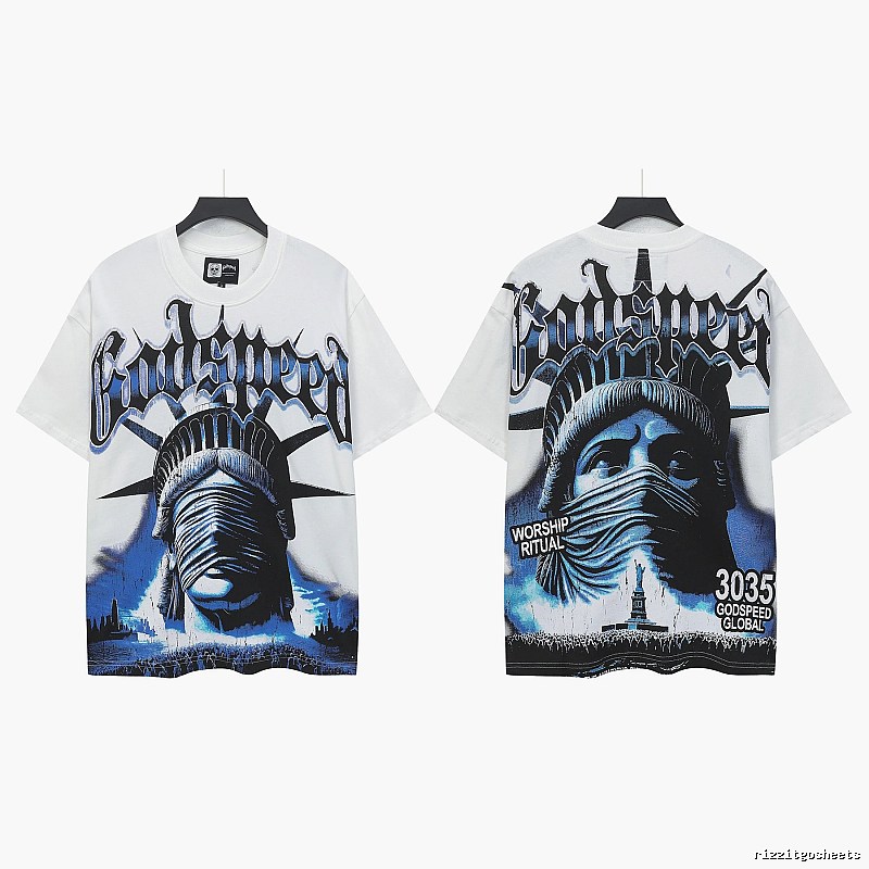 Godspeed Statue of Liberty Dark Style White T-shirt
