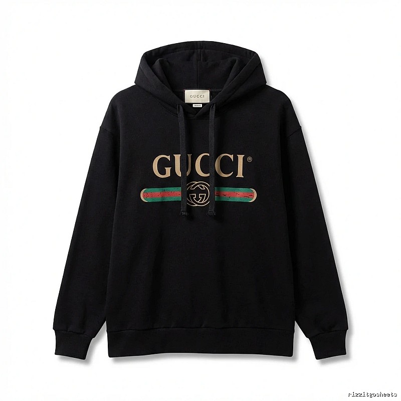 Gucci letter print style black hoodie