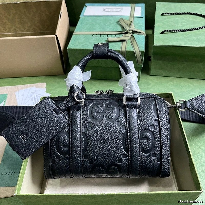 Gucci Mini duffle bag Black Embossed Monogram Finish