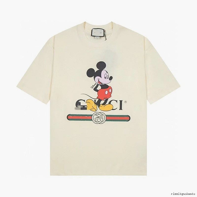 Gucci x Mickey Mouse Co-branded Vintage Style Off-white T-shirt