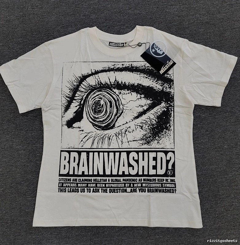 Hellstar Eye Print Street Style White T-Shirt