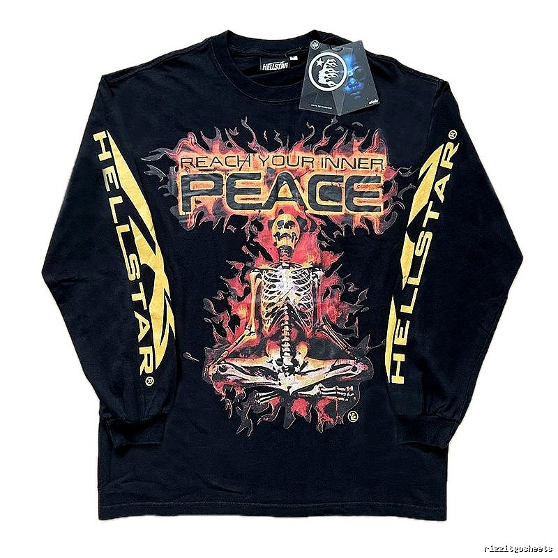 Hellstar Flame Skull Style Black T-shirt