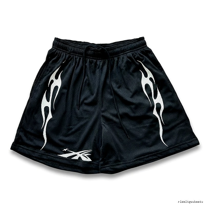 Hellstar Flame Wind Black Shorts