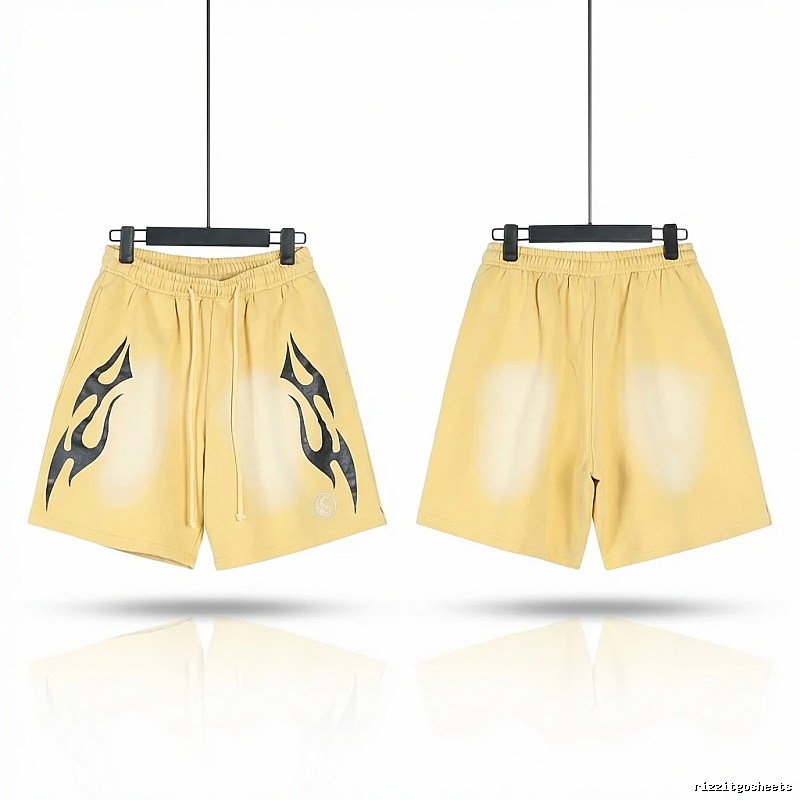 Hellstar Flame Wind Yellow Shorts