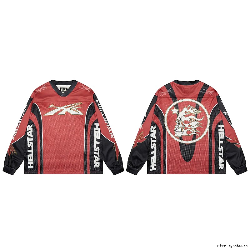 Hellstar Skull Street Style Red and Black Jersey