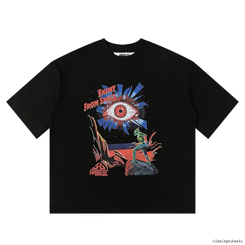 "House of Errors Alien Eye Trendy Cool Black T-shirt"