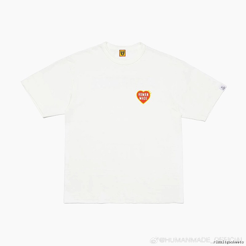HUMAN MADE Heart Print Japanese Streetwear White T-Shirt