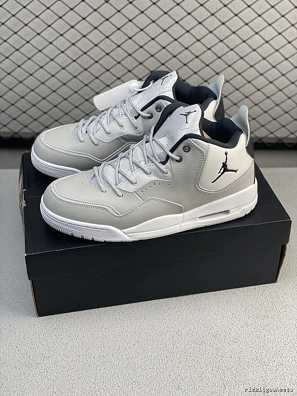 Jordan Gray and White Everyday Court Profile Low-Top Sneakers
