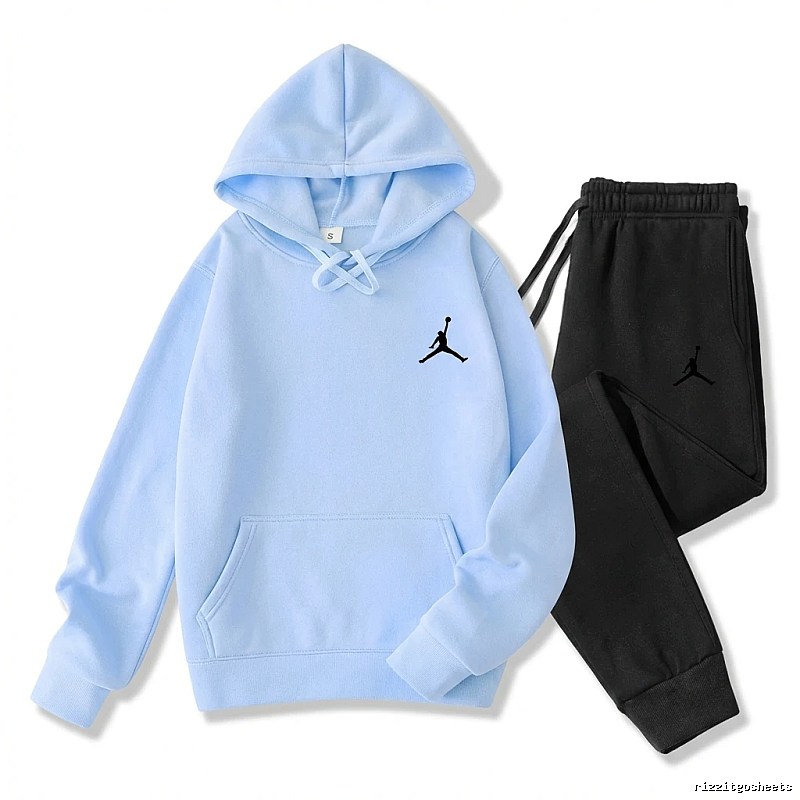 Jordan sporty light blue sweatshirt suit