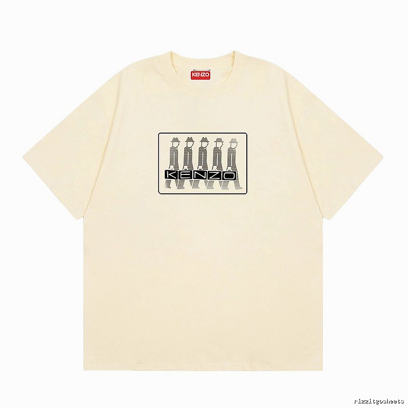 KENZO Character Print Casual Style Beige T-shirt
