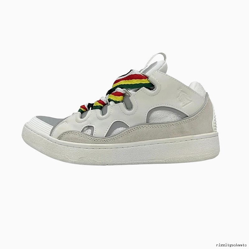 LANVIN Retro Style Colorful Lace-up White Shoes