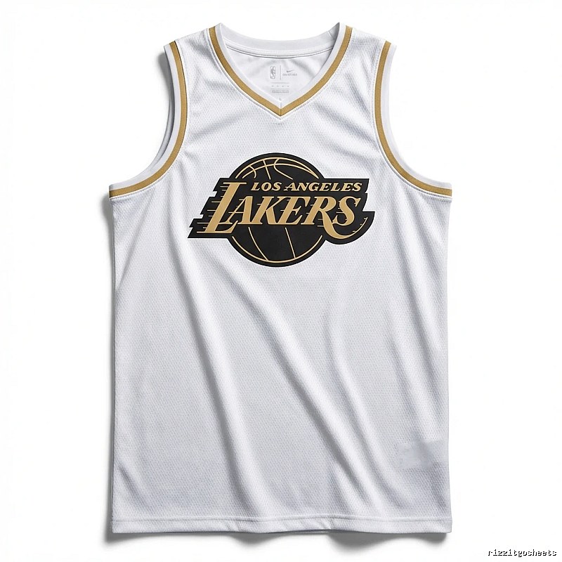 LBJ Lakers white basketball uniform