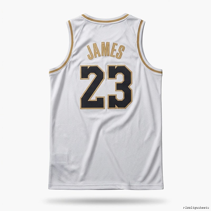 LBJ No. 23 basketball wind white jersey
