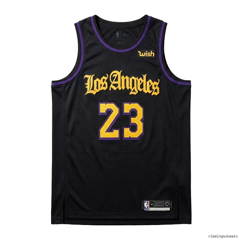 LBJ No.23 black-purple basketball jersey