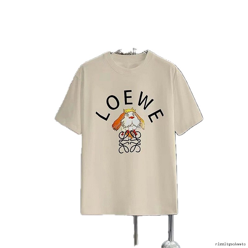 LOEWE Cartoon Print Casual Off-White T-Shirt