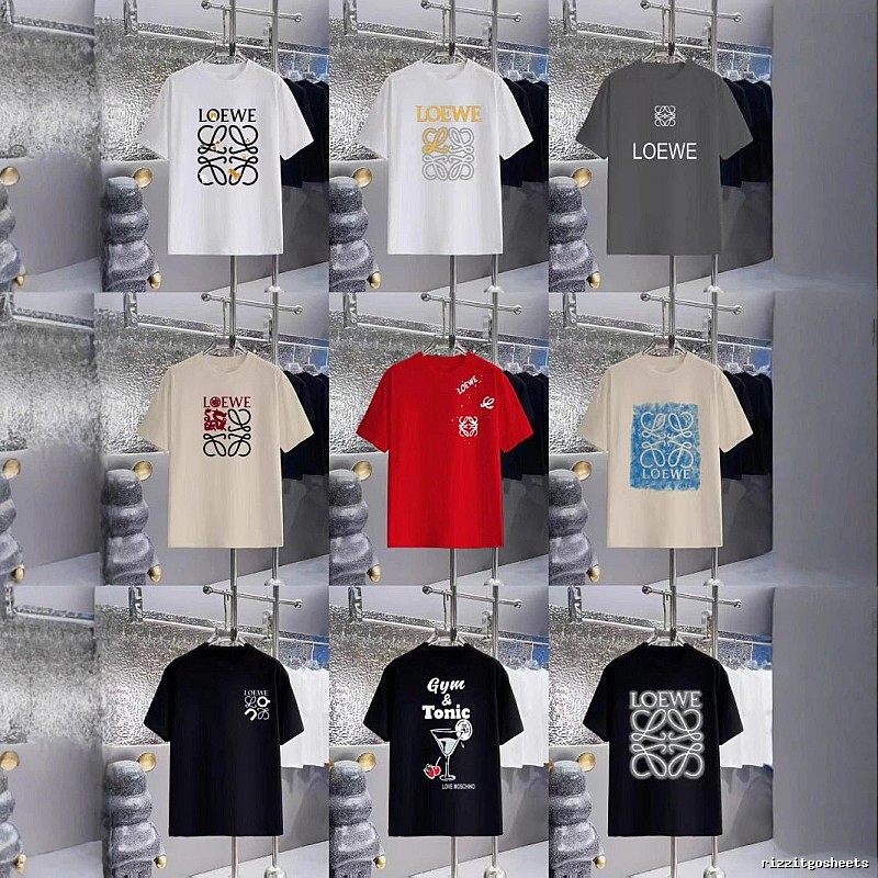 LOEWE Classic Print Minimalist Casual Multi-color Short-sleeve T-shirt