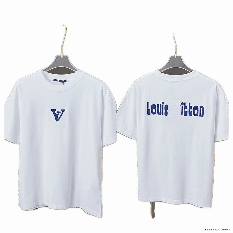 Louis Vuitton Embroidered Trendy Style White Short-sleeve T-shirt