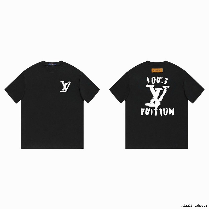 Louis Vuitton Graffiti Street Style Black Short Sleeve T-shirt
