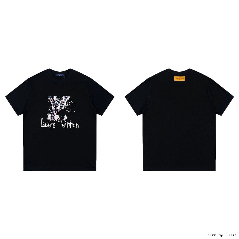 Louis Vuitton Graffiti Street Style Black T-shirt