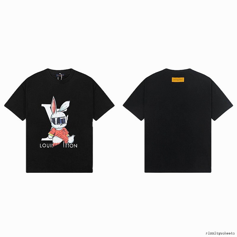 Louis Vuitton Year of the Rabbit Collection Street Style Black T-Shirt