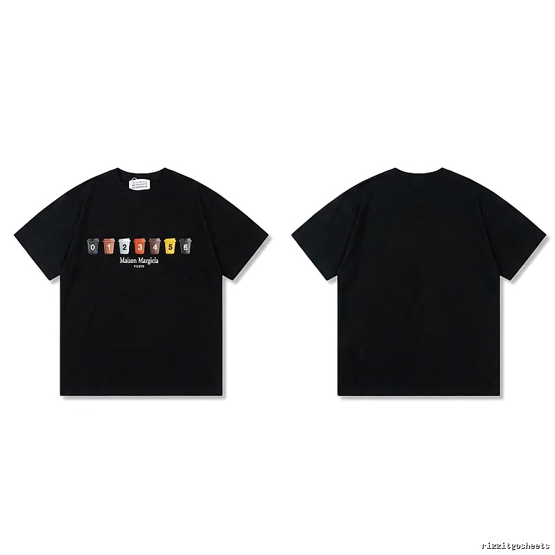 Maison Margiela digital print style black T-shirt
