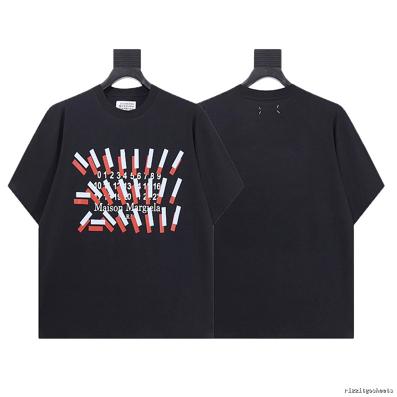 Maison Margiela Digital Printed Streetwear Black T-Shirt