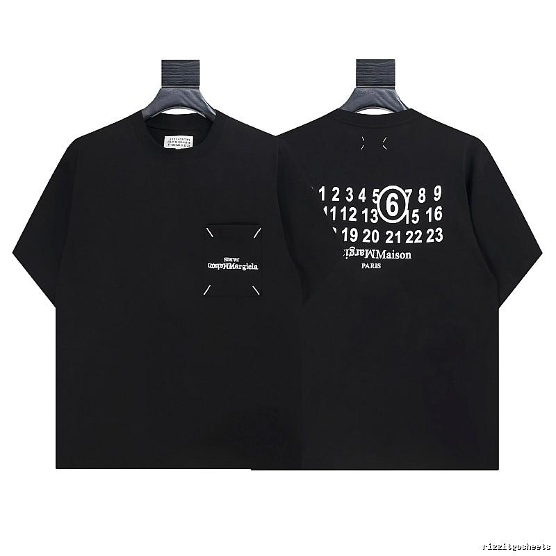 Maison Margiela MM6 Digital Streetwear Black Short Sleeve T-shirt
