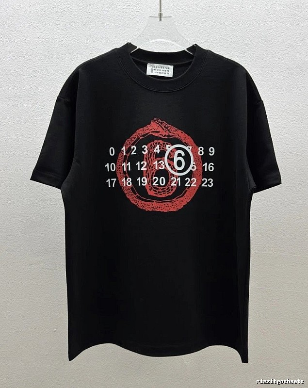 Maison Margiela Number Collection Streetwear-style Black T-Shirt